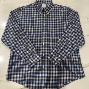 Brooks Brothers Shirt XL Mens Regent Plaid Non Iron Long Sleeve Casual Button